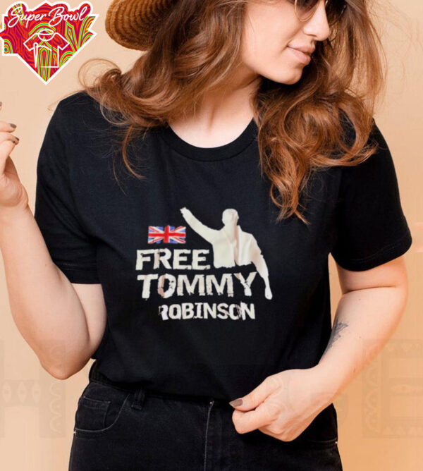 Free Tommy Robinson UK flag shirt