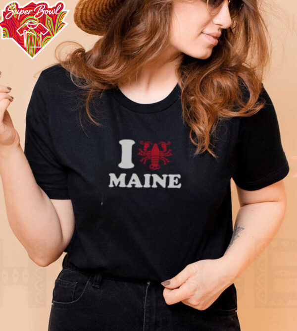 Good I Love Maine Heart As Lobster T Shirt Recovered