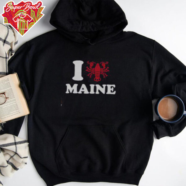 Good I Love Maine Heart As Lobster T Shirt Recovered