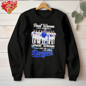 Real women love baseball smart women love Los Angeles Dodgers player signatures shirt