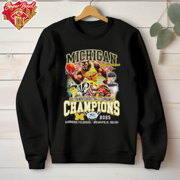 Michigan Wolverines Big Ten Men Basketball Tournament Champions 2025 shirt