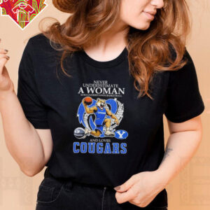 Never Underestimate A Nurse Who Understands Basketball And Loves BYU Cougars Mascot Diamond Heart T shirts