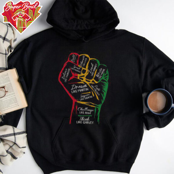 Nice Inspiring Black Leaders Power Fist Hand Black History Month T Shirt