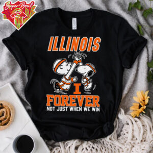 Snoopy High Five Charlie Brown Illinois Fighting Illini Basketball Forever Not Just When We Win Shirt Black