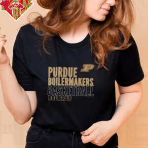 Official Purdue Boilermakers Basketball Boiler Up Text Logo T Shirt