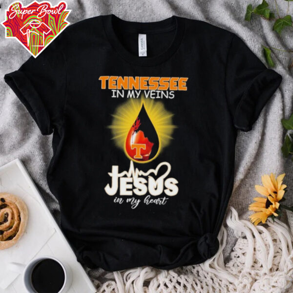 Official Tennessee Volunteers In My Veins Jesus In My Heart T shirts