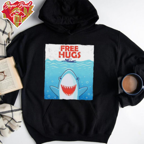 Shark free hugs style Jaws shirt