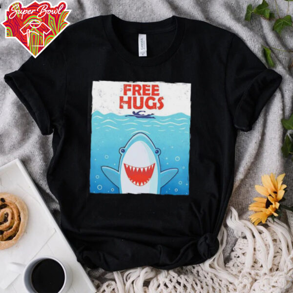 Shark free hugs style Jaws shirt