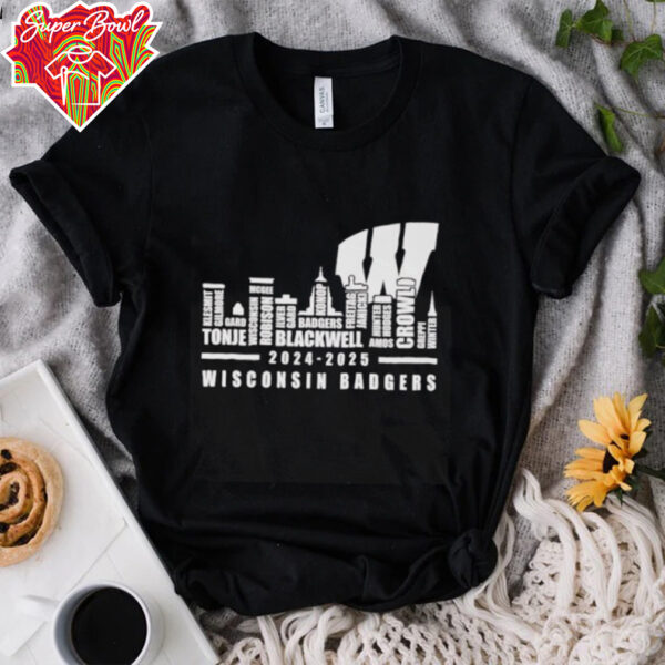 Skyline city 2024 2025 Wisconsin Badgers players name shirt