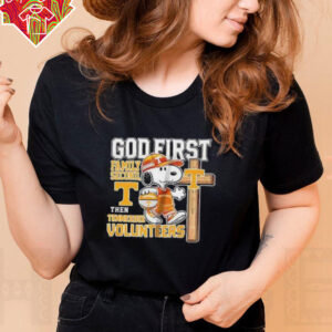 Snoopy God first family second then Tennessee Volunteers shirt