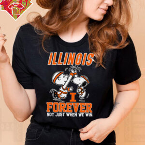 Snoopy High Five Charlie Brown Illinois Fighting Illini Basketball Forever Not Just When We Win Shirt Black