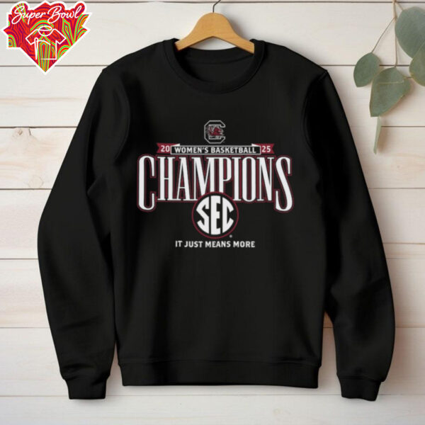 South Carolina Gamecocks 2025 SEC Women’s Basketball Regular Season Champions Locker Room T Shirt