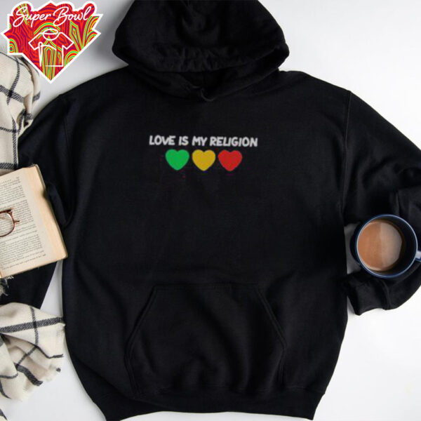 Top Ziggy Marley Love Is My Religion Heart T Shirt Recovered