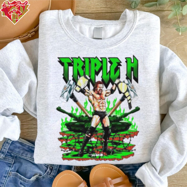 Triple H WWE cartoon graphic shirt