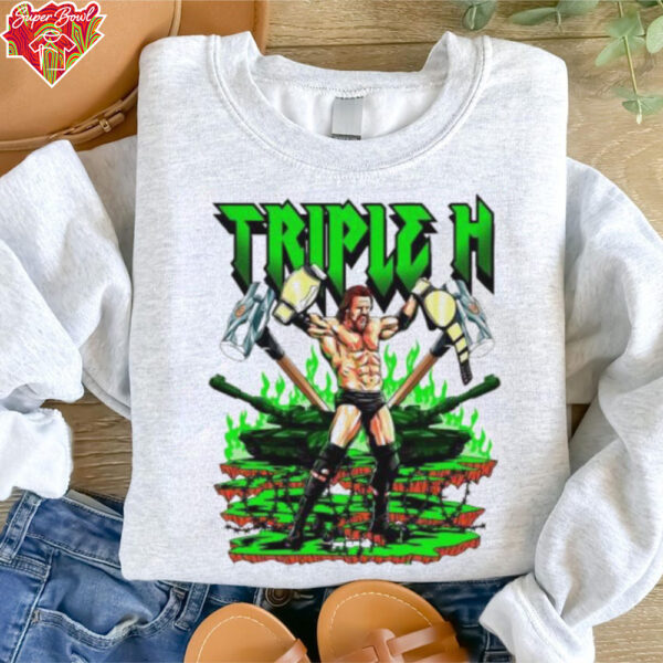 Triple H WWE cartoon graphic shirt