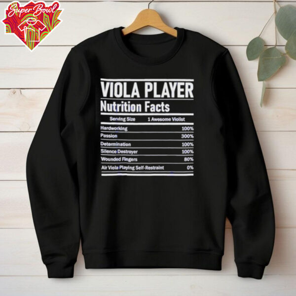 Viola player nutrition facts shirt