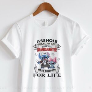 Stitch asshole grandpa and smartass granddaughter best friends for life shirt