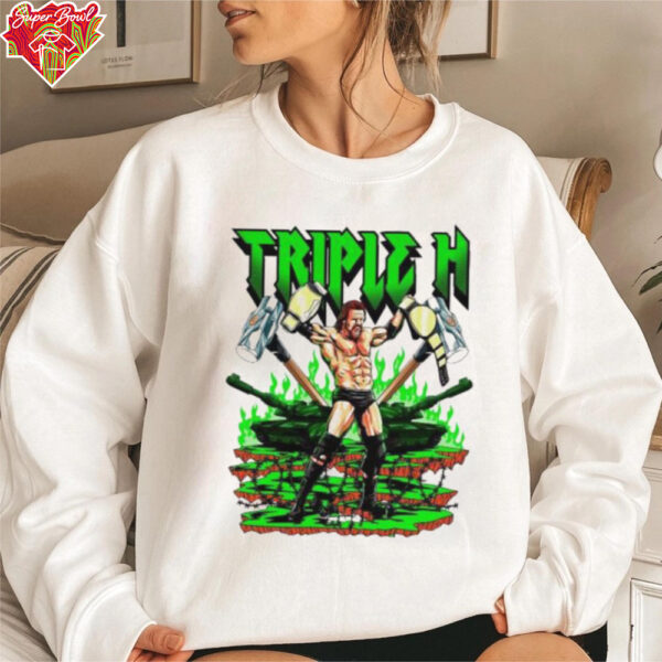 Triple H WWE cartoon graphic shirt