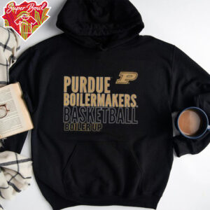 Official Purdue Boilermakers Basketball Boiler Up Text Logo T Shirt