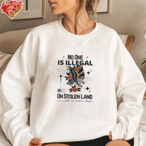 Eagle no one is illegal on stolen land we walk on nature land shirt