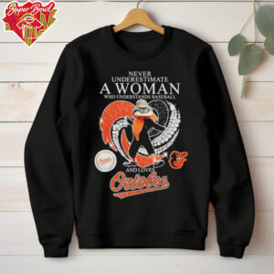 Official Never Underestimate A Woman Who Understands Baseball And Loves Baltimore Orioles Diamond Heart T shirts