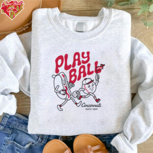 Play Ball Hotdog Cincinnati baseball Cartoon shirt